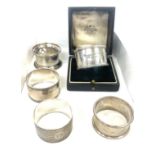 Selection silver napkin rings, all hallmarked, approximate silver weight: 135.5g