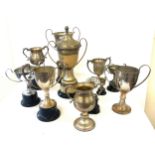 Selection of silver plated trophies
