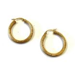 9ct gold hoop earrings, approximate weight 1.6g