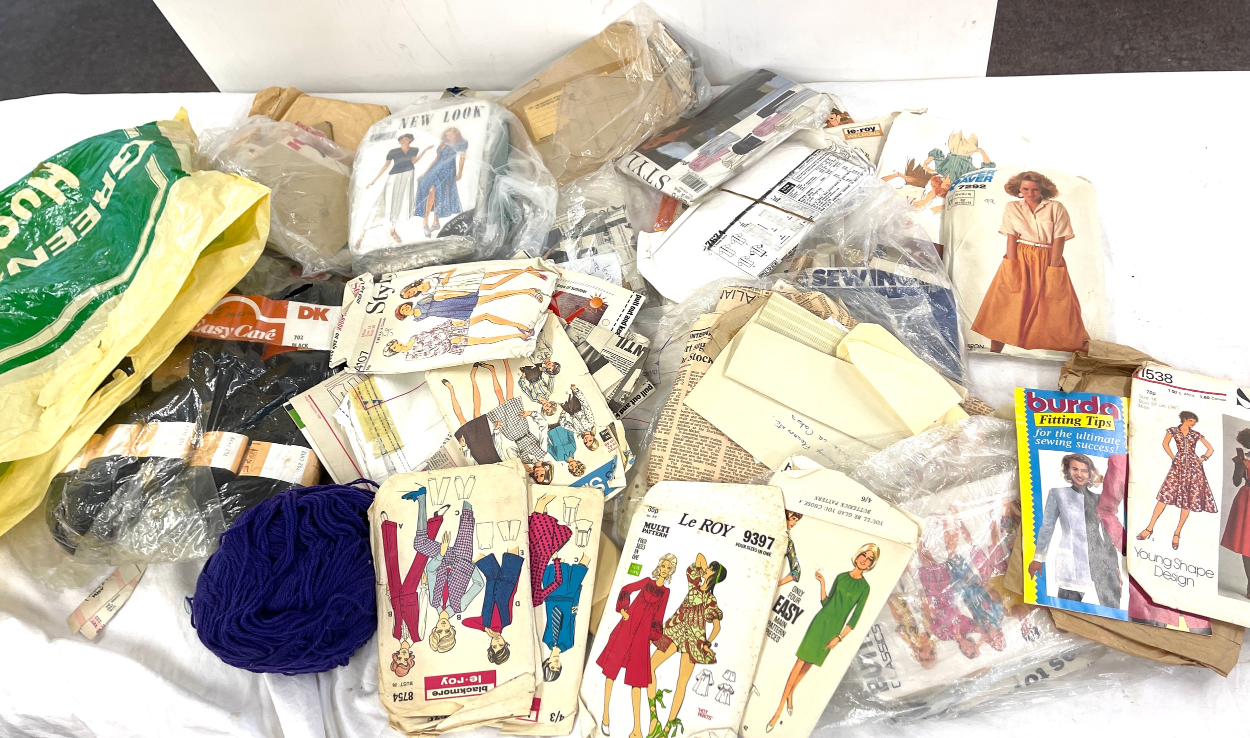 Large selection vintage sewing patterns and wool etc