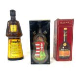 Zwack Apricot sealed in box, Raynal VSOP french brandy sealed in box, Frangelico is a brand of