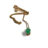 9ct gold diamond and emerald pendant necklace weight 1g