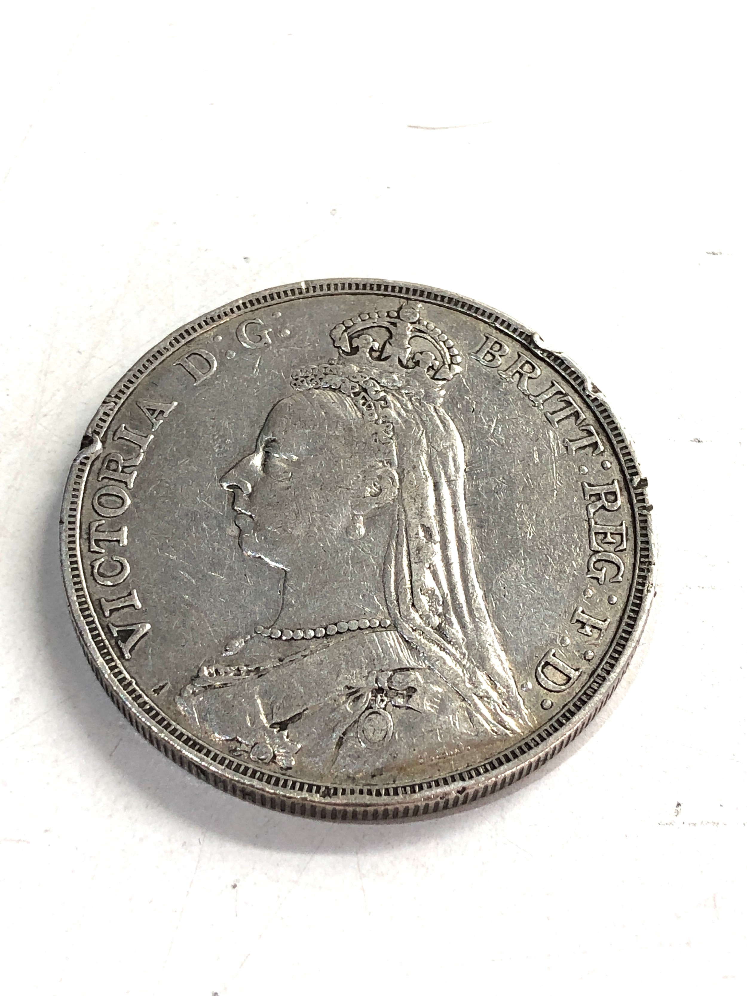 1892 silver victorian crown - Image 2 of 2