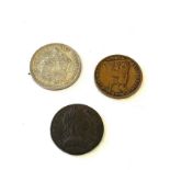 George III shilling 1816, Farthing 1774, William IV farthing 1837, plus additional farthings
