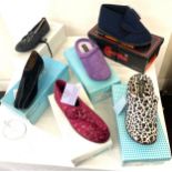 Selection of ladies and mens brand new in boxes slippers / shoes, various sizes