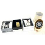 Selection of 4 boxed Henley, Yess and Spirit battery operated ladies and mens watches, all in