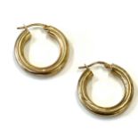 Pair 9ct gold hoop earrings, approximate weight 1.9g