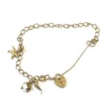 9ct gold charm bracelet, approximate weight 4.5g