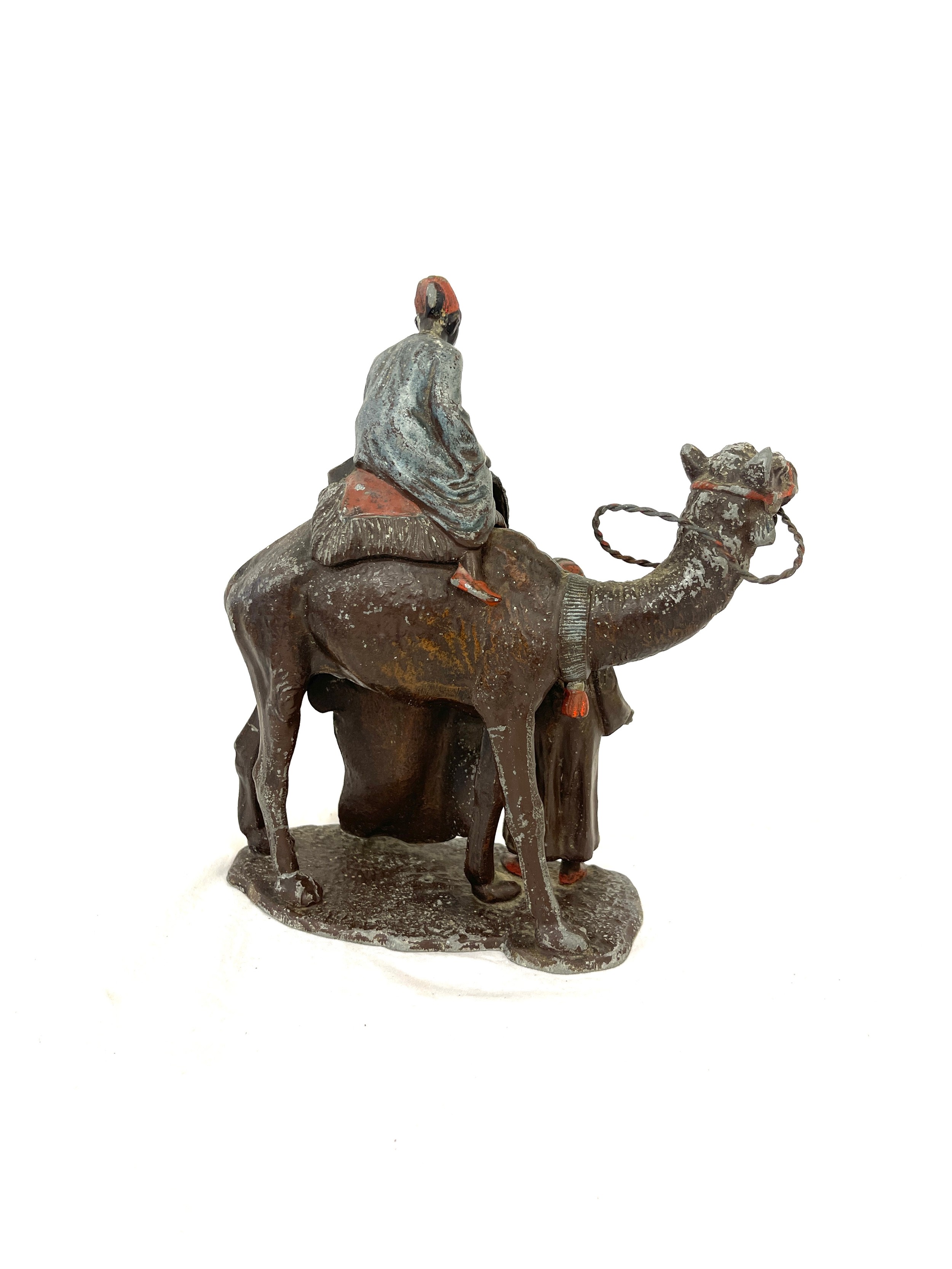 Metal ornament depicting a camel, men and rug - Image 3 of 5