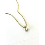 9ct gold diamonte pendant necklace, approximate weight 3.8g