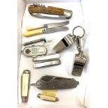 Selection vintage pen knifes to include C Julherbertz Rostfrei, H.Rowbotham & Co 1954 British Army
