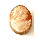 Vintage 9ct gold framed cameo brooch / pendant, approximate total weight 5g