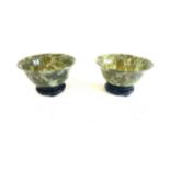 2 Chinese jade type bowls