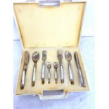 Gold plated cased cutlery set