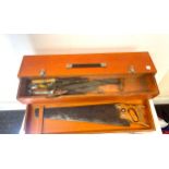 Chimney England wooden tool chest and tools