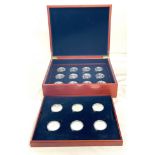 Selection / Set of 18 Silver proof £5 coins For Valour, (6 x Jersey, 6 x Guernsey, 6 x Alderney, all