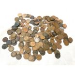 Large selection vintage circulated old one pennies, Selection circulated old 10p coins, circulated