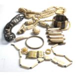 Selection of vintage bone jewellery