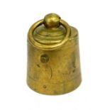 Antique inkwell in the shape of a grocers weight