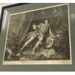 2, 18th century framed prints, largest frame approximate frame measurements: Height 24 inches, Width