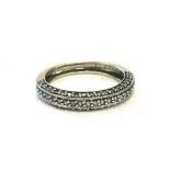 9ct white gold ring set with diamonds, approximate weight 2.1g, marked 9ct dia