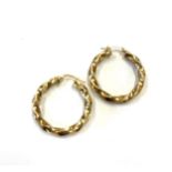 9ct gold twisted hoop earrings, approximate weight 5.1g
