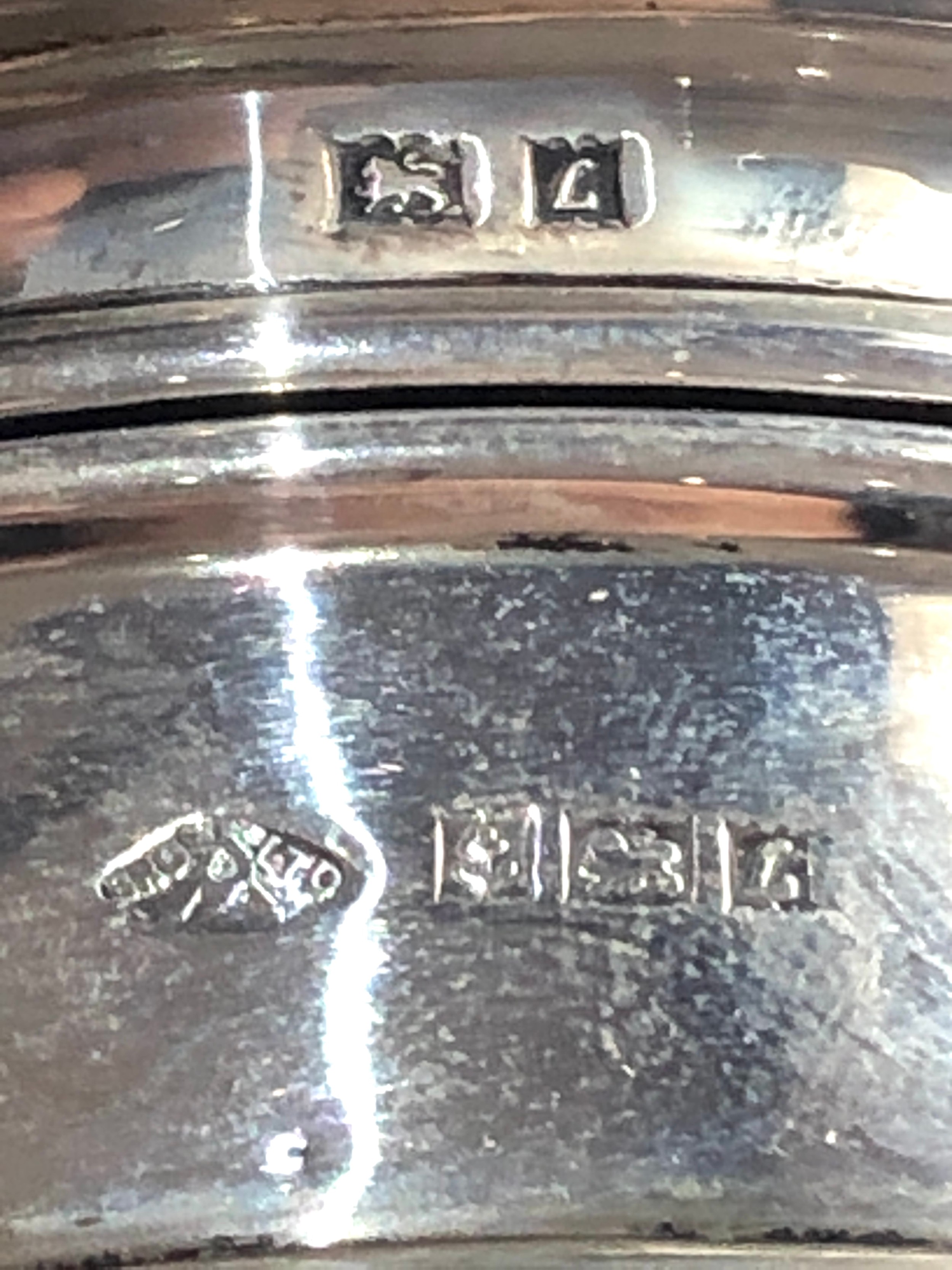 Vintage silver jewellery box lid measures approx 9cm dia Birmingham silver hallmarks - Bild 4 aus 5