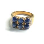 9ct gold diamond & cabochon sapphire ring weight 3.5g