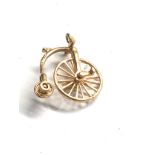 9ct gold penny farthing articulated charm 1.7g