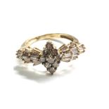 9ct gold diamond ring 1ct champagne diamonds weight 2.1g