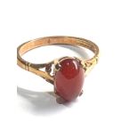 9ct gold vintage carnelian dress ring (2.1g)