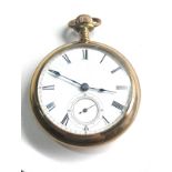 Antique gold plated open face pocket watch waltz brothers & co toronto