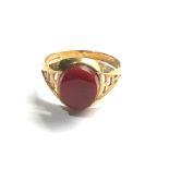 9ct gold carnelian signet ring(3.1g)