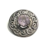 Vintage celtic stone set brooch celtic art industries 4.2cm dia