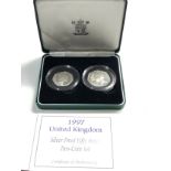 1997 silver proof fifty pence two-coin set