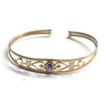 9ct gold amethyst bangle 5g