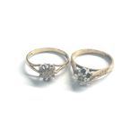 2 x 9ct gold diamond rings (3.5g)