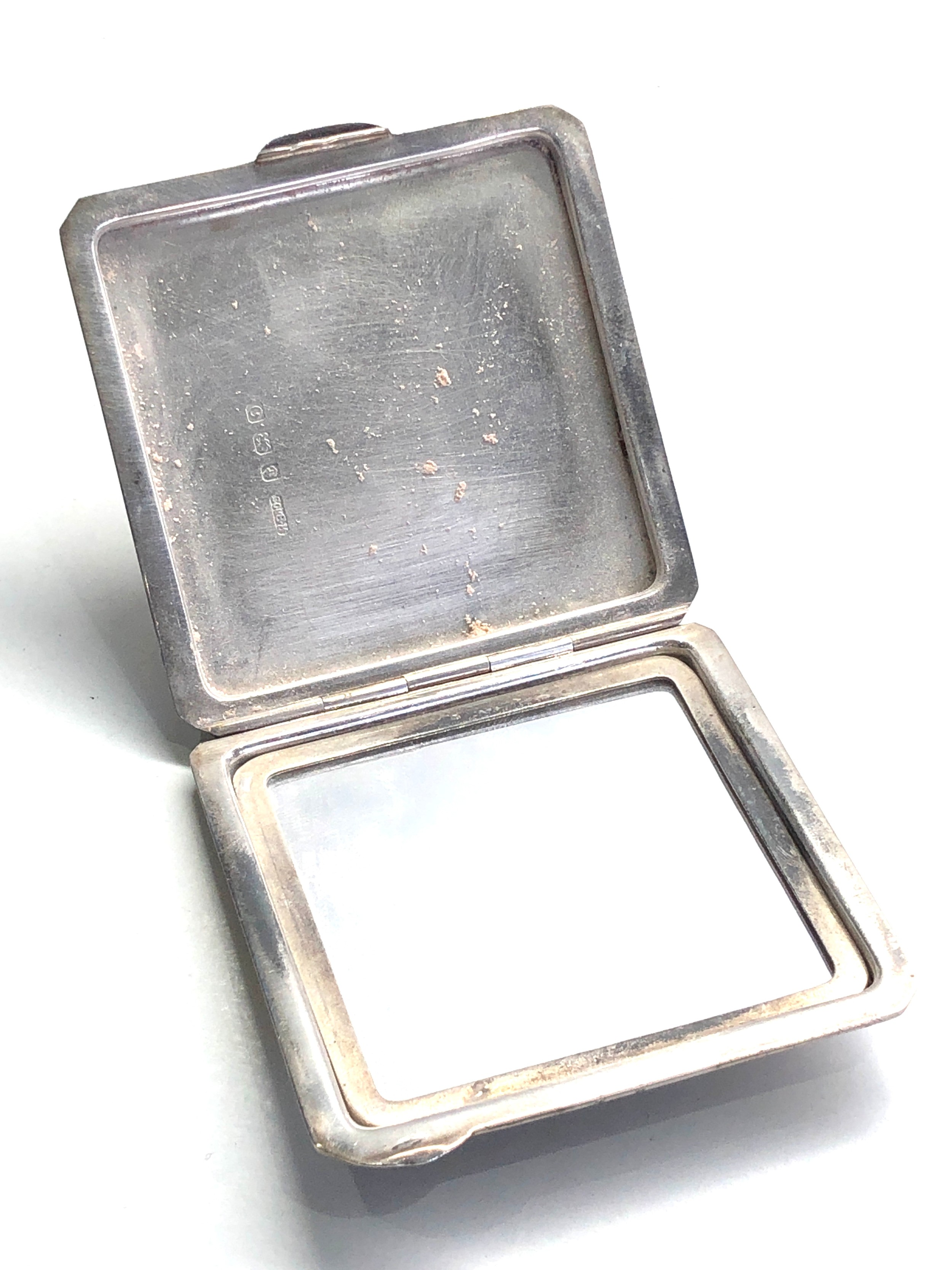 Silver hallmarked compact 83g - Image 2 of 2