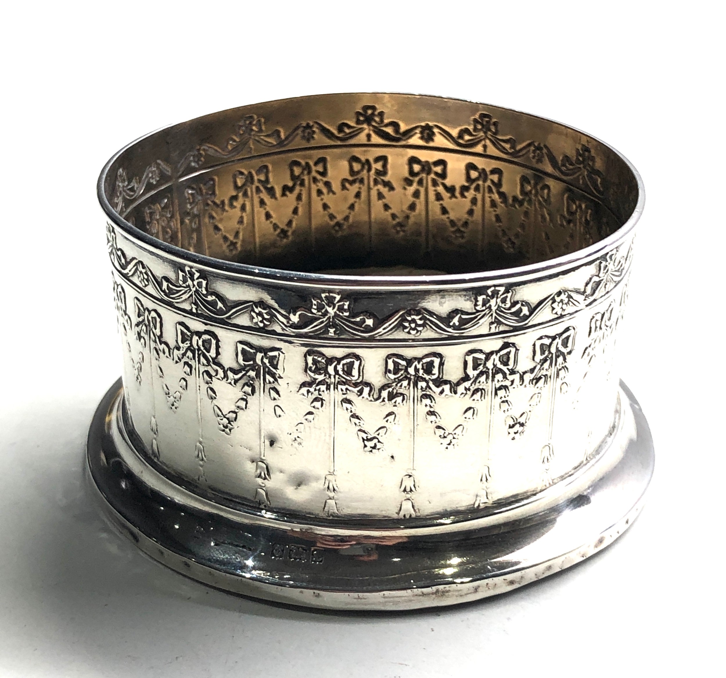 silver coaster base measures approx 8.3cm dia height 4.5cm - Image 2 of 3