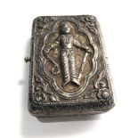 embossed asian silver box measures approx 8cm by 5.5cm 2cm deep weight 97g xrt tested as silver
