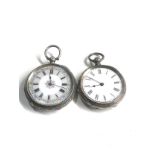 2 antique silver open face fob watches no warranty given