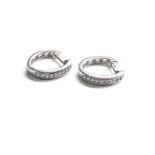 9ct white gold diamond hoop earrings weight 2.3g