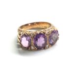 9ct gold amethyst ring weight 4.3g