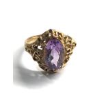 9ct gold amethyst cocktail ring (4.9g)