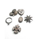 Selection of antique silver jewellery 32g parts or repair