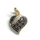 9ct gold black & white diamond pendant 2g