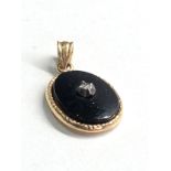 14ct diamond & agate pendant 1.4g