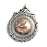 Antique silver & gold pigeon fob