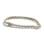 9ct yellow & white gold diamond stylised tennis bracelet (6.8g)