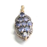 9ct gold tanzanite & diamond pendant 1.8g